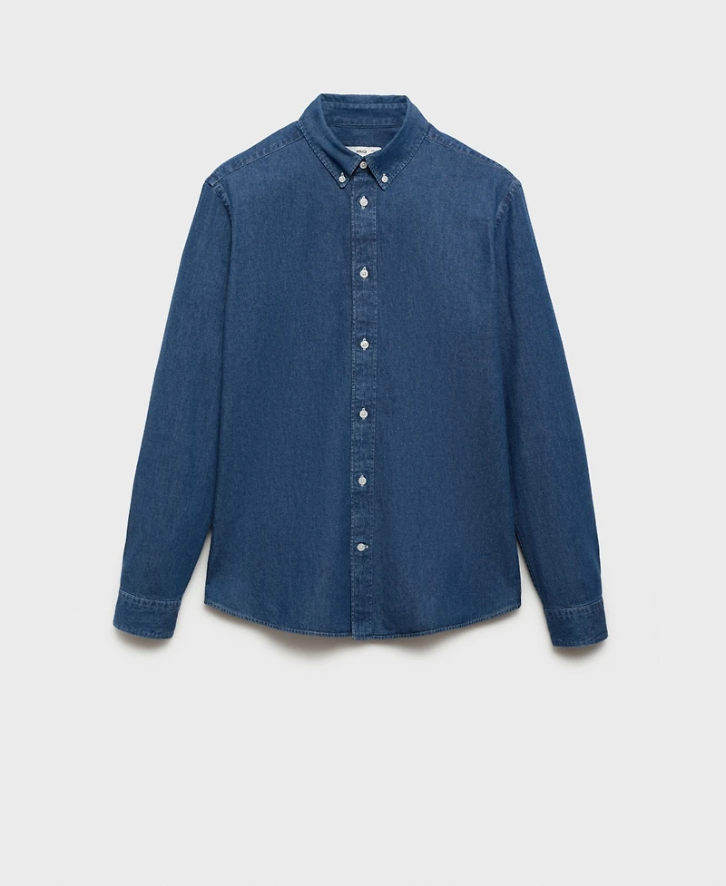 Mango Men's Regular Fit Denim Shirt