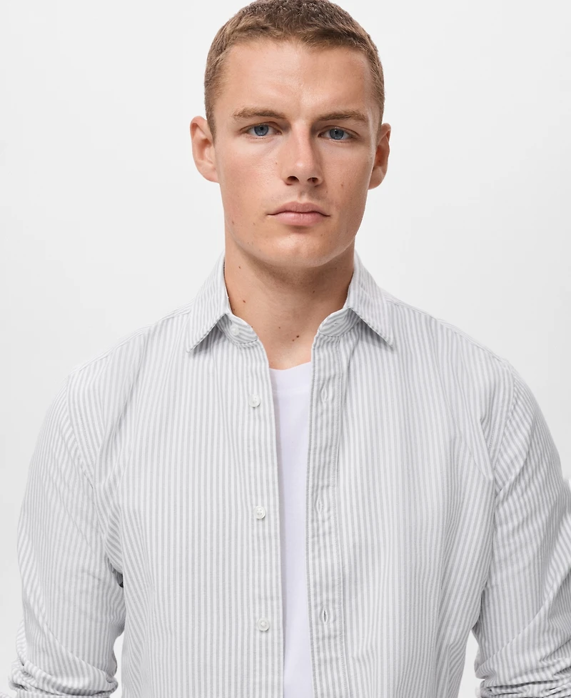 Mango Men's Cotton Kodak Striped Shirt