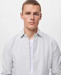 Mango Men's Cotton Kodak Striped Shirt