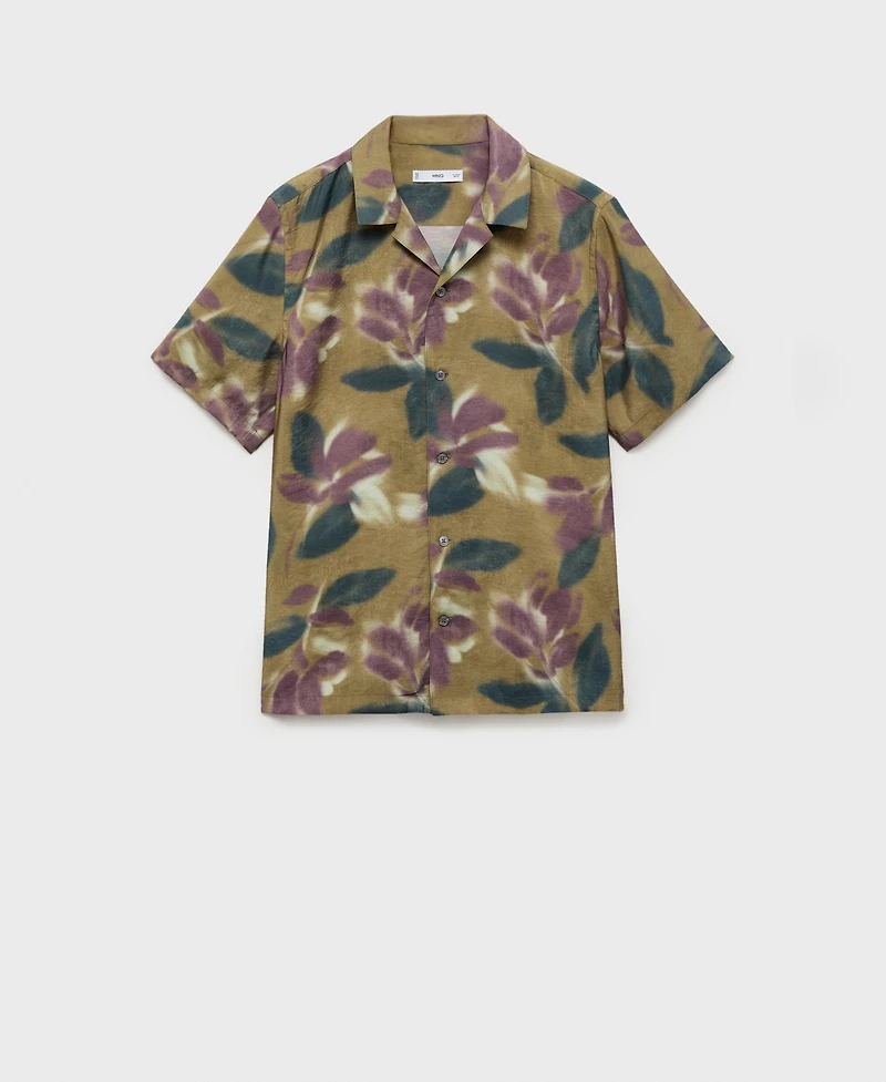 Mango Men's Printed Short-Sleeved Shirt