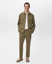 Mango Men's Pockets Lyocell Cotton Jacket
