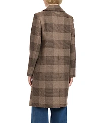Vince Camuto Women's Single-Breasted Wool-Blend Boyfriend Plaid Coat