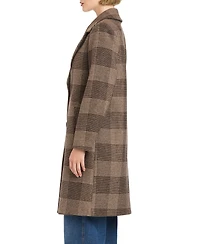 Vince Camuto Women's Single-Breasted Wool-Blend Boyfriend Plaid Coat