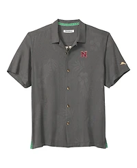 Tommy Bahama Men's Gray Nebraska Huskers Catch of the Day Camp IslandZone Button-Up Shirt