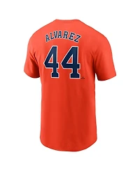 Nike Men's Yordan Alvarez Orange Houston Astros Fuse Name Number T-Shirt