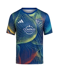 Adidas Big Boys and Girls Blue Sporting Kansas City 2025 United We Play Aeroready Pre-Match Jersey
