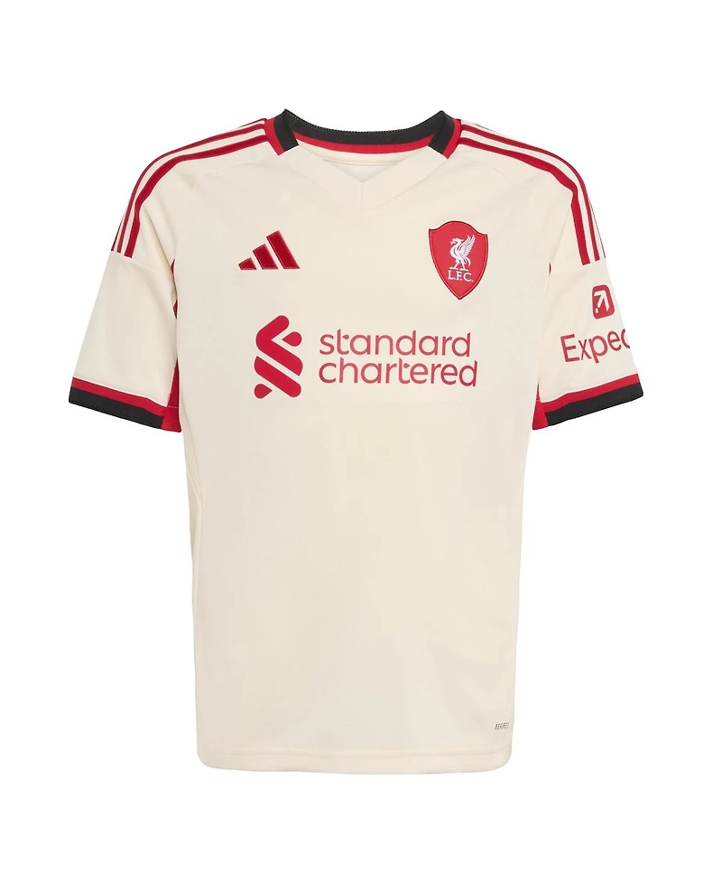 Adidas Big Boys and Girls White Liverpool 2025/26 Away Replica Jersey
