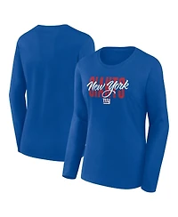 Logo Athletic Women's Royal New York Giants Grip Long Sleeve T-Shirt