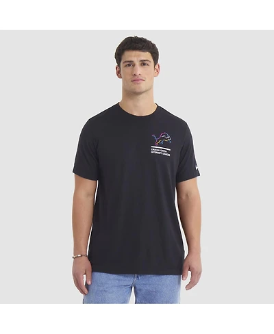 Nike Men's Black Detroit Lions 2025 Nfl Crucial Catch Tri-Blend Dri-fit T-Shirt