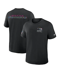 Nike Men's Black Seattle Seahawks 2025 Nfl Crucial Catch Tri-Blend Dri-fit T-Shirt