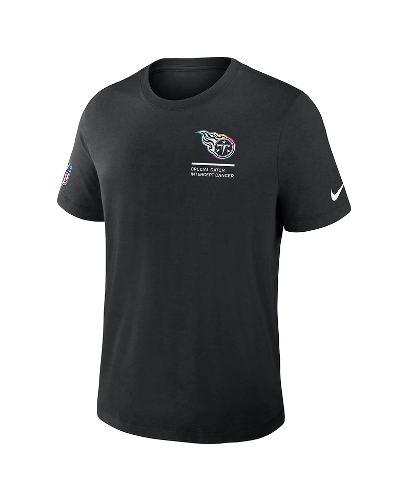 Nike Men's Black Tennessee Titans 2025 Nfl Crucial Catch Tri-Blend Dri-fit T-Shirt