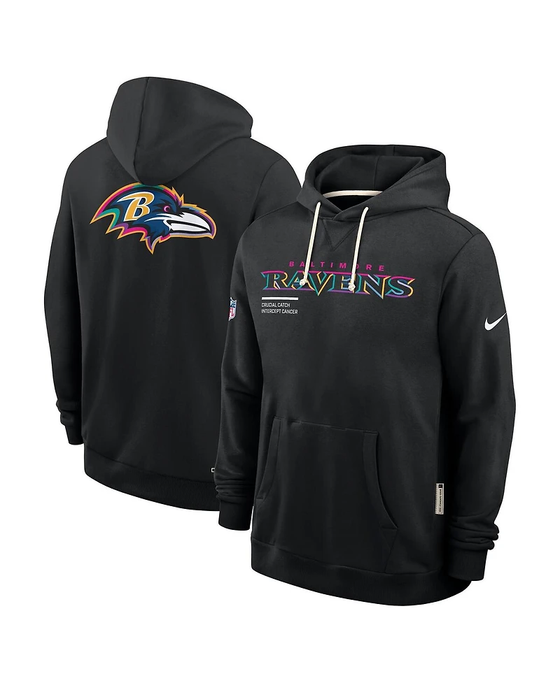 Nike Men's Black Baltimore Ravens 2025 Nfl Crucial Catch Sideline Standard Issue Dri-fit Hoodie