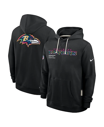 Nike Men's Black Baltimore Ravens 2025 Nfl Crucial Catch Sideline Standard Issue Dri-fit Hoodie