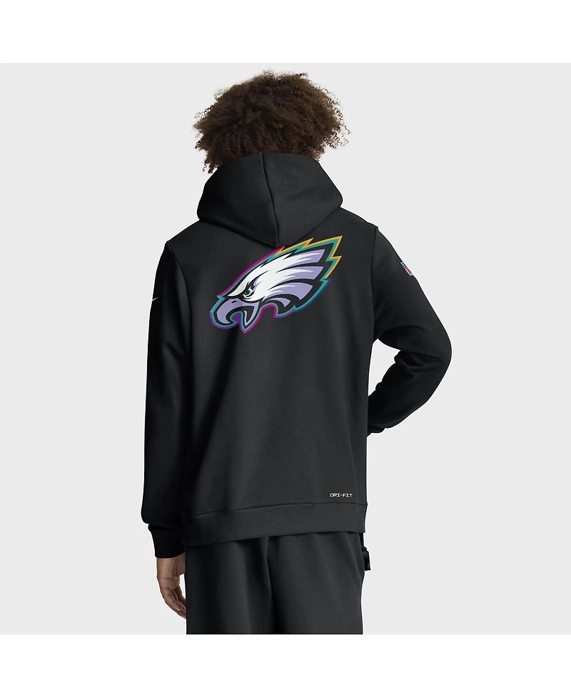 Nike Men's Black Philadelphia Eagles 2025 Nfl Crucial Catch Sideline Standard Issue Dri-fit Hoodie