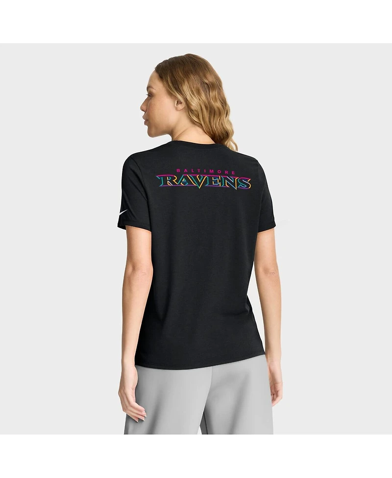 Nike Women's Black Baltimore Ravens 2025 Nfl Crucial Catch Tri-Blend Dri-fit T-Shirt