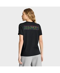 Nike Women's Black Cleveland Browns 2025 Nfl Crucial Catch Tri-Blend Dri-fit T-Shirt