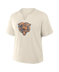 Fanatics Women's Cream Chicago Bears Trick Play Slub Boxy T-Shirt