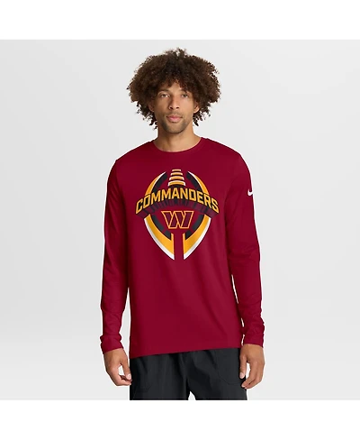 Nike Men's Burgundy Washington Commanders Primetime Legend Icon Performance Long Sleeve T-Shirt