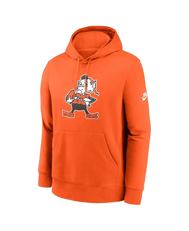 Nike Men's Orange Cleveland Browns Club Fleece Pullover Hoodie