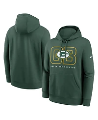 Nike Men's Green Green Bay Packers Busted Play Club Fleece Pullover Hoodie