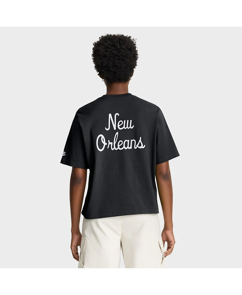 Nike Women's Black New Orleans Saints Rewind Pocket Boxy T-Shirt
