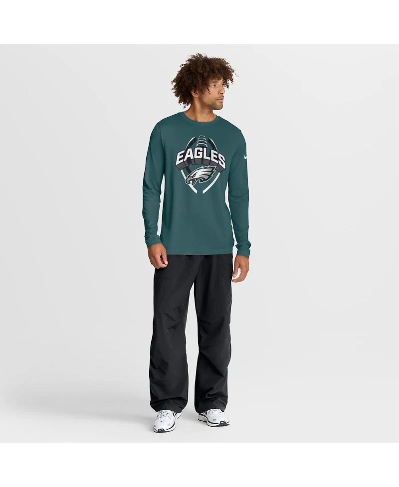 Nike Men's Midnight Green Philadelphia Eagles Primetime Legend Icon Performance Long Sleeve T-Shirt