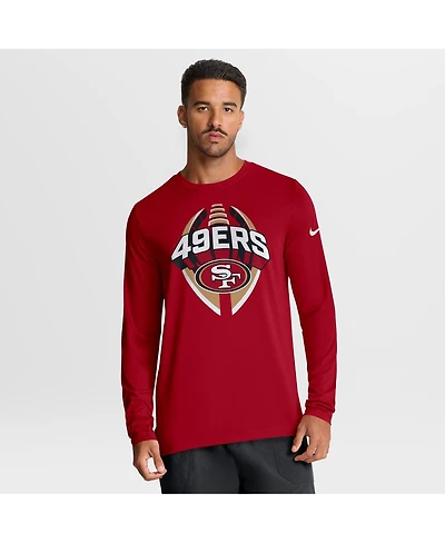Nike Men's Scarlet San Francisco 49ers Primetime Legend Icon Performance Long Sleeve T-Shirt