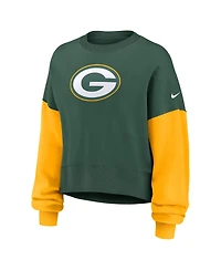 Nike Women's Green Bay Packers Oversized Color Block Pullover Sweatshirt