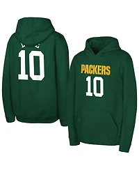 Outerstuff Big Boys and Girls Jordan Love Green Bay Packers Mainliner Player Name Number Hoodie