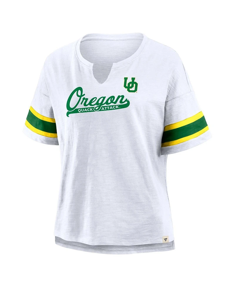 Fanatics Women's White Oregon Ducks Hometown Premium Script T-Shirt