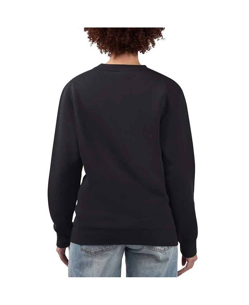 G-iii 4Her by Carl Banks Women's Black Detroit Lions Flower Logo Graphic Fleece Pullover Sweatshirt