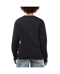 G-iii 4Her by Carl Banks Women's Black Detroit Lions Flower Logo Graphic Fleece Pullover Sweatshirt