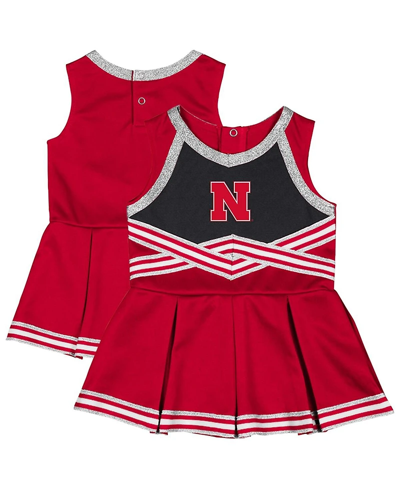 Colosseum Girls Baby Boys and Scarlet Nebraska Huskers Lollipop Park Cheer Dress