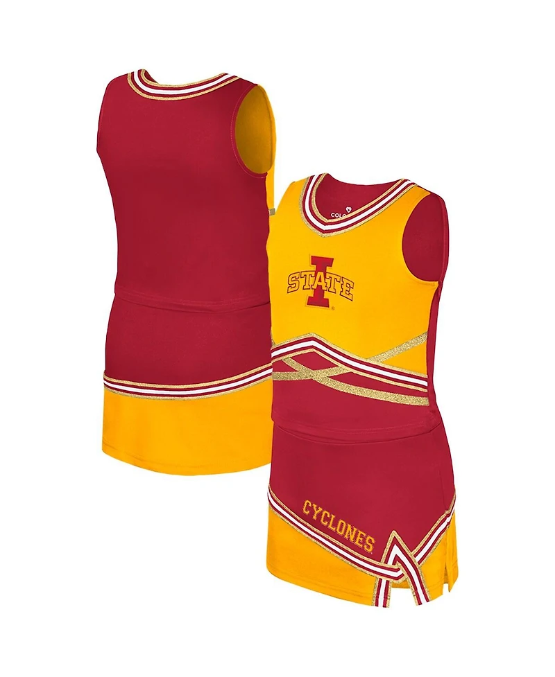 Colosseum Big Girls 2-Piece Cardinal Iowa State Cyclones Lollipop Park Cheer Set
