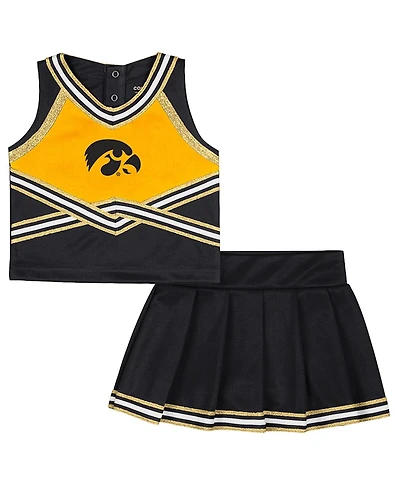 Colosseum Girls Toddler 2-Piece Black Iowa Hawkeyes Lollipop Park Cheer Set