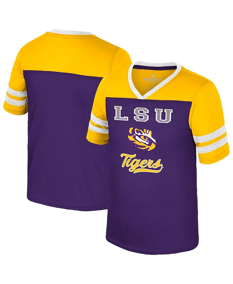 Colosseum Big Girls Purple Lsu Tigers Princess Bubblegum Bling T-Shirt