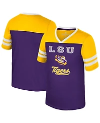 Colosseum Big Girls Purple Lsu Tigers Princess Bubblegum Bling T-Shirt