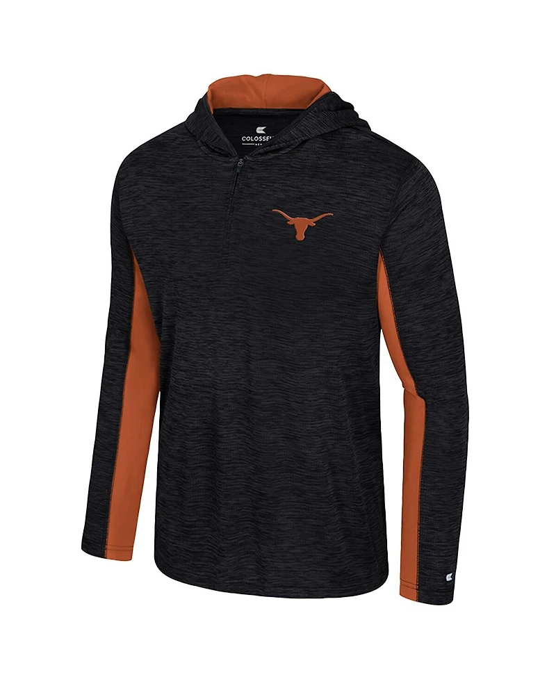 Colosseum Men's Black Texas Longhorns Always Sunny Quarter-Zip Hoodie