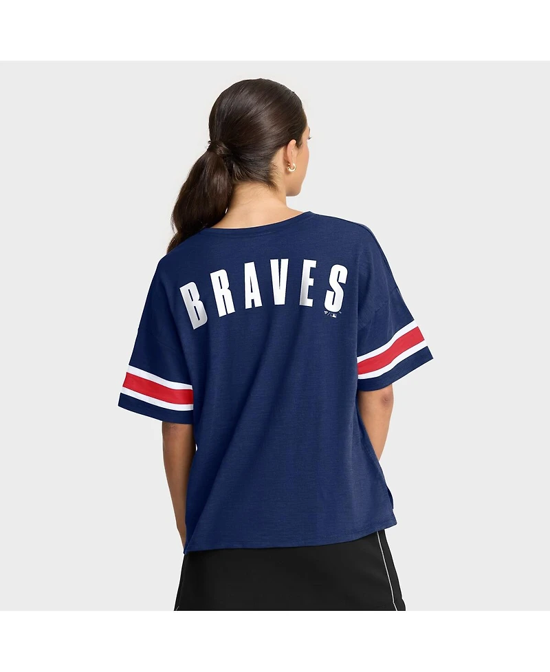 Fanatics Women's Navy Atlanta Braves Curl Route T-Shirt