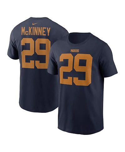 Nike Men's Xavier McKinney Navy Green Bay Packers The 1923 Classic Name Number T-Shirt
