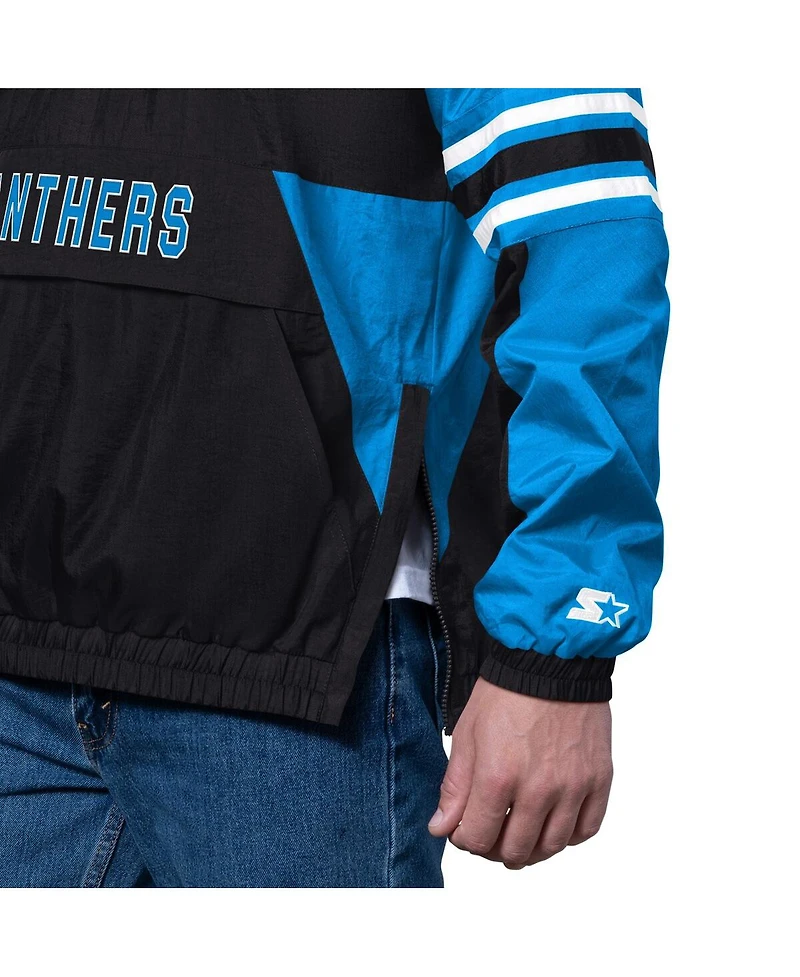 Starter Men's Black Carolina Panthers Prospect Half-Zip Pullover Sweatshirt