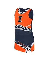 Colosseum Big Girls 2-Piece Navy Illinois Fighting Illini Lollipop Park Cheer Set
