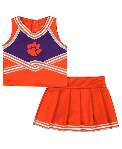 Colosseum Girls Toddler 2-Piece Orange Clemson Tigers Lollipop Park Cheer Set