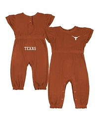Colosseum Baby Boys and Girls Texas Orange Longhorns Beautopia Waffle Knit Romper