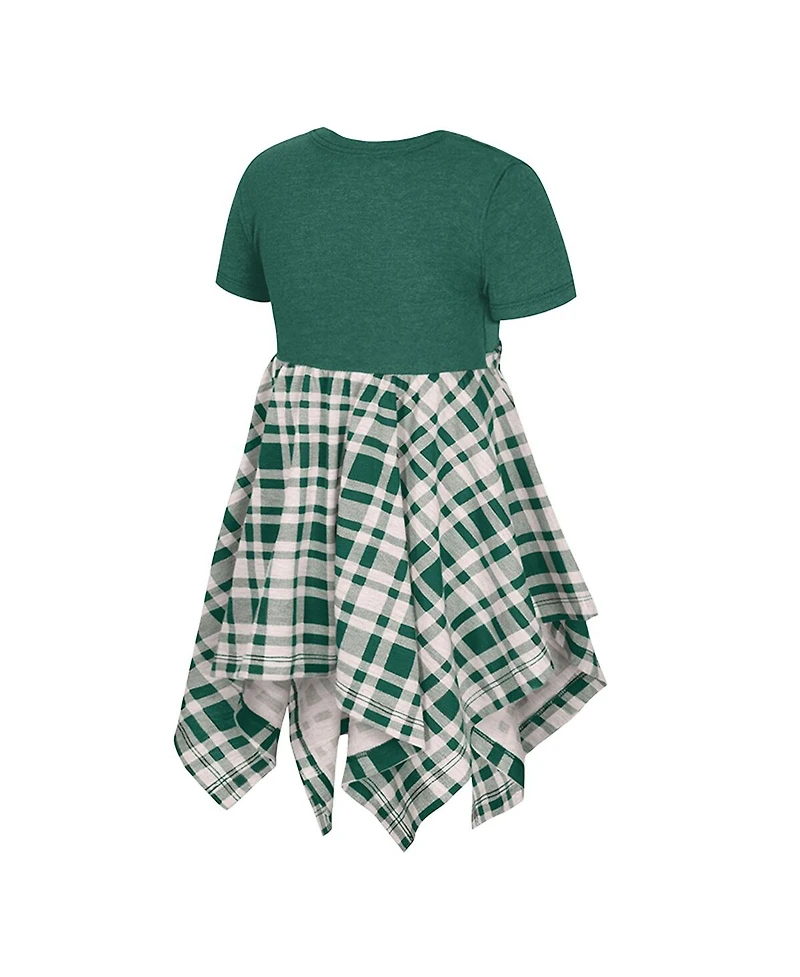 Colosseum Girls Toddler Green Michigan State Spartans Marceline Plaid Dress