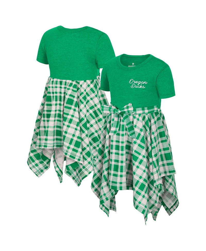 Colosseum Girls Toddler Green Oregon Ducks Marceline Plaid Dress