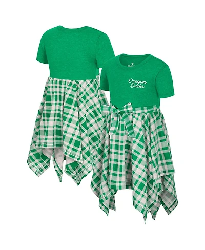 Colosseum Girls Toddler Green Oregon Ducks Marceline Plaid Dress