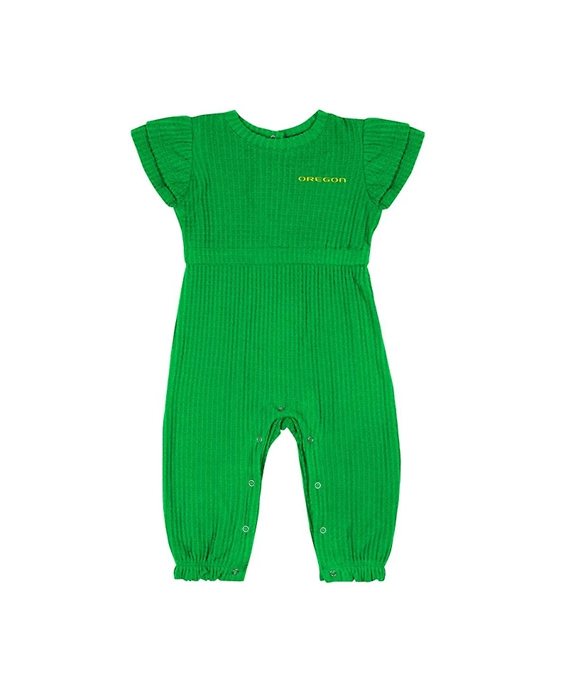 Colosseum Baby Boys and Girls Green Oregon Ducks Beautopia Waffle Knit Romper