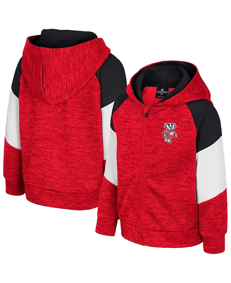 Colosseum Toddler Red Wisconsin Badgers Spirit Hollow Full-Zip Hoodie
