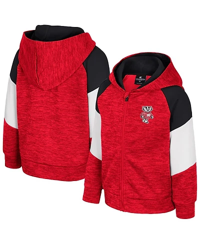 Colosseum Toddler Red Wisconsin Badgers Spirit Hollow Full-Zip Hoodie